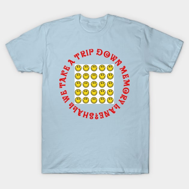Acid House Smiley Blotter Tab Trip Design T-Shirt by oink